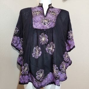 L.S.I,Top Embroidered Blouse One Size